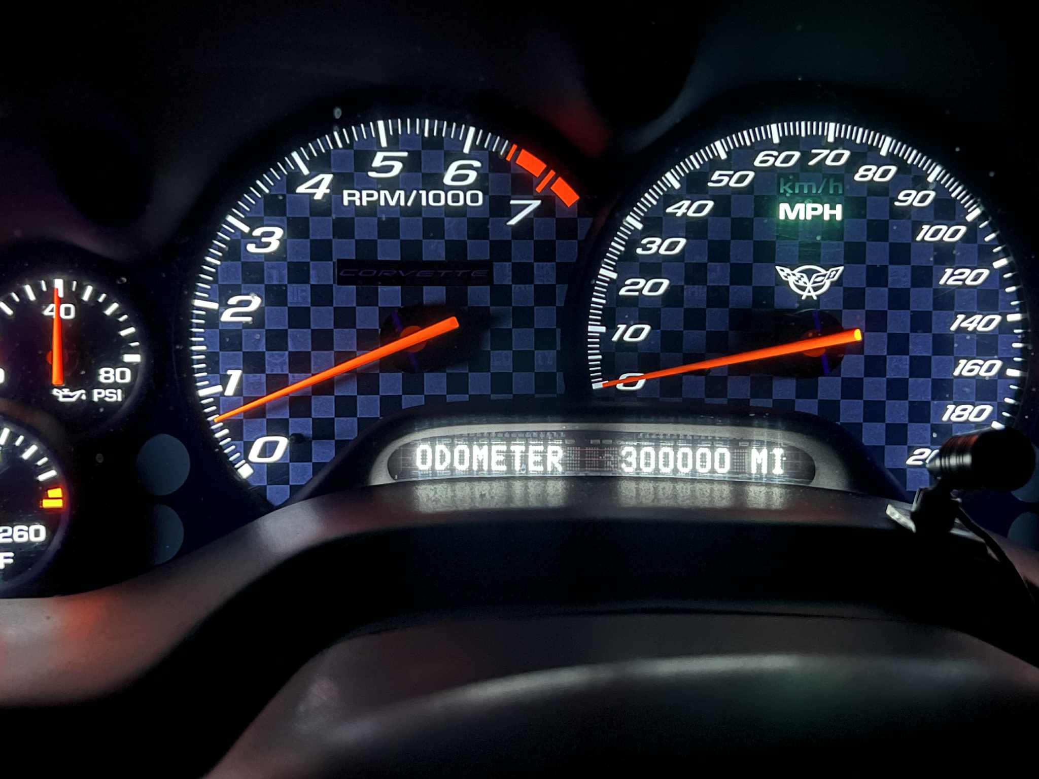 Brian's C5 Corvette dash showing 300k miles