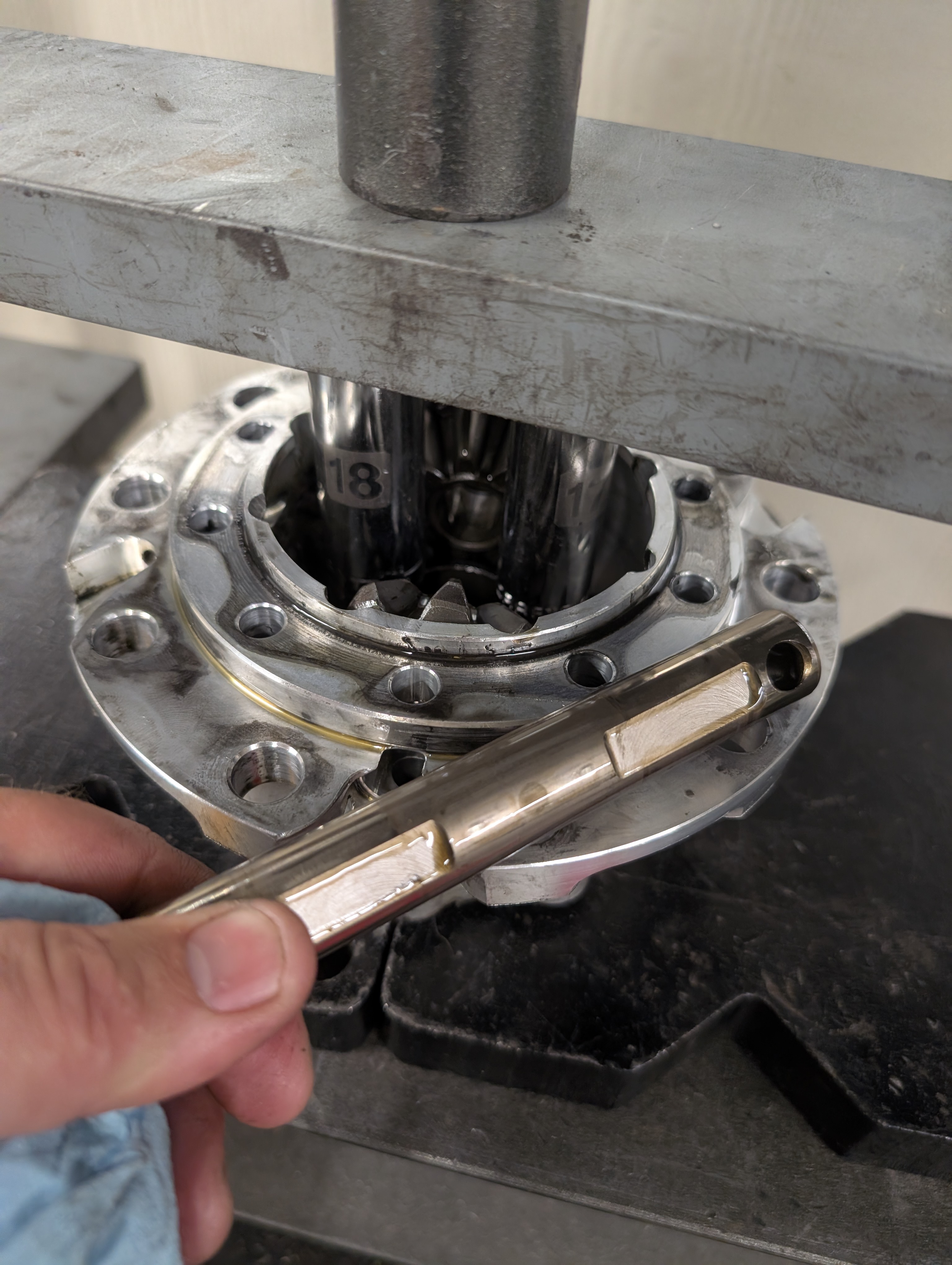 The counter shaft removed from a C5 Corvette center diff carrier.
