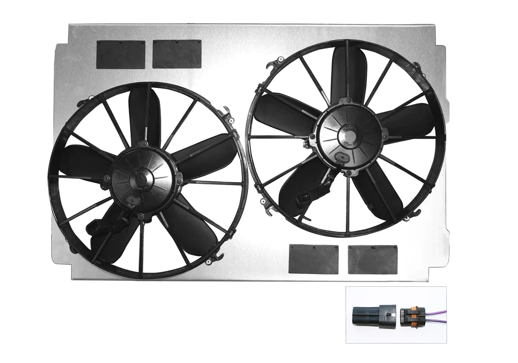 A Dewitts Radiator fan shroud for a C5 Corvette. There are also 4x rubber flaps as discussed earlier in the article
