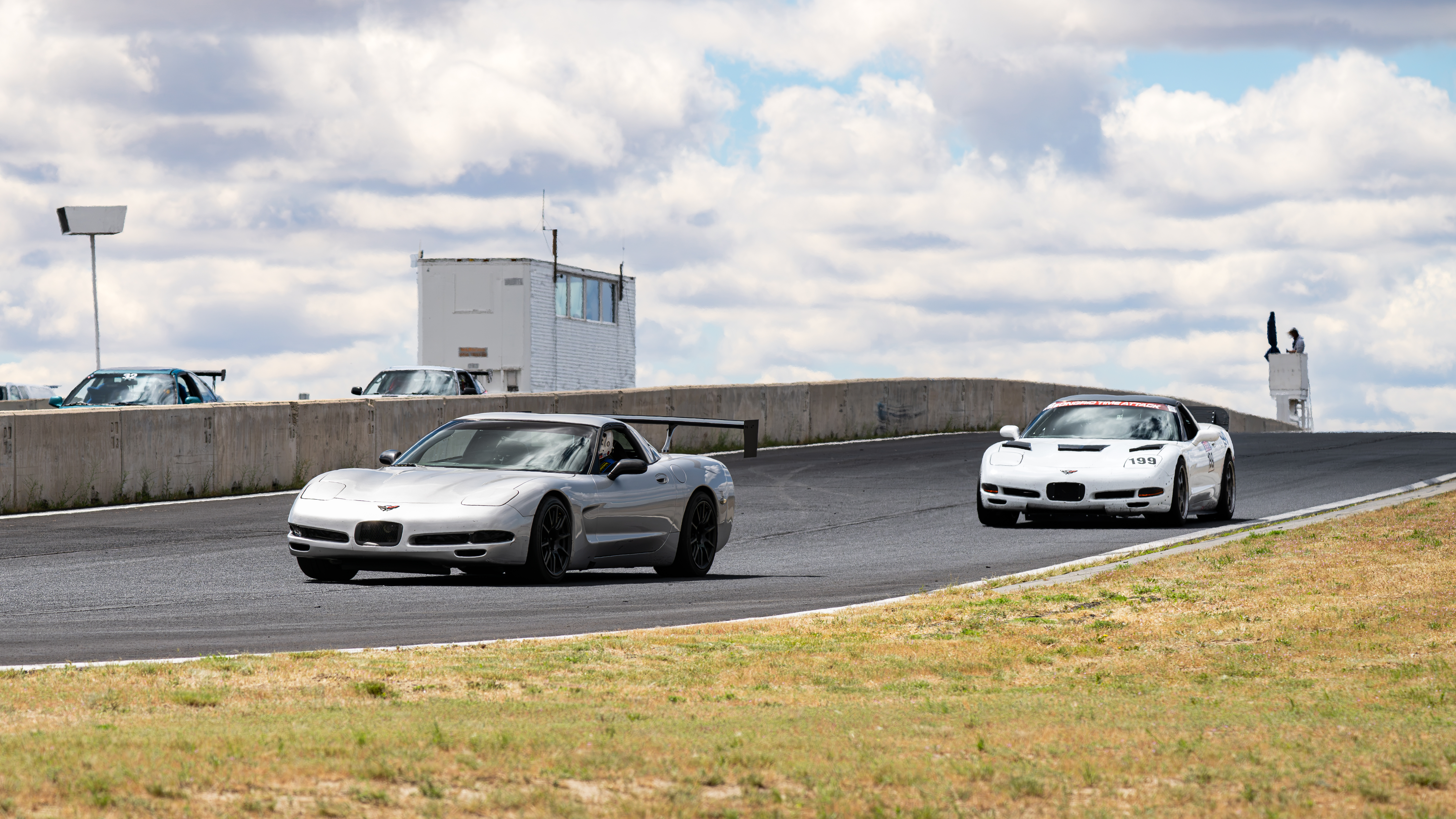 The Dead to Shred 2001 C5 Corvette with Shred Jesse's C5 Corvette following behind at Oregon Raceway Park