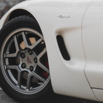 A C5 z06 corvette front end drivers side wheel well looking nice and clean